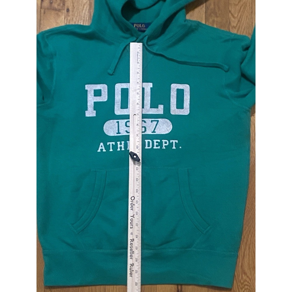 Polo Ralph Lauren Hoodie Mens Small Green 1967 Athletic Dept Sweatshirt Preppy - Picture 5 of 9